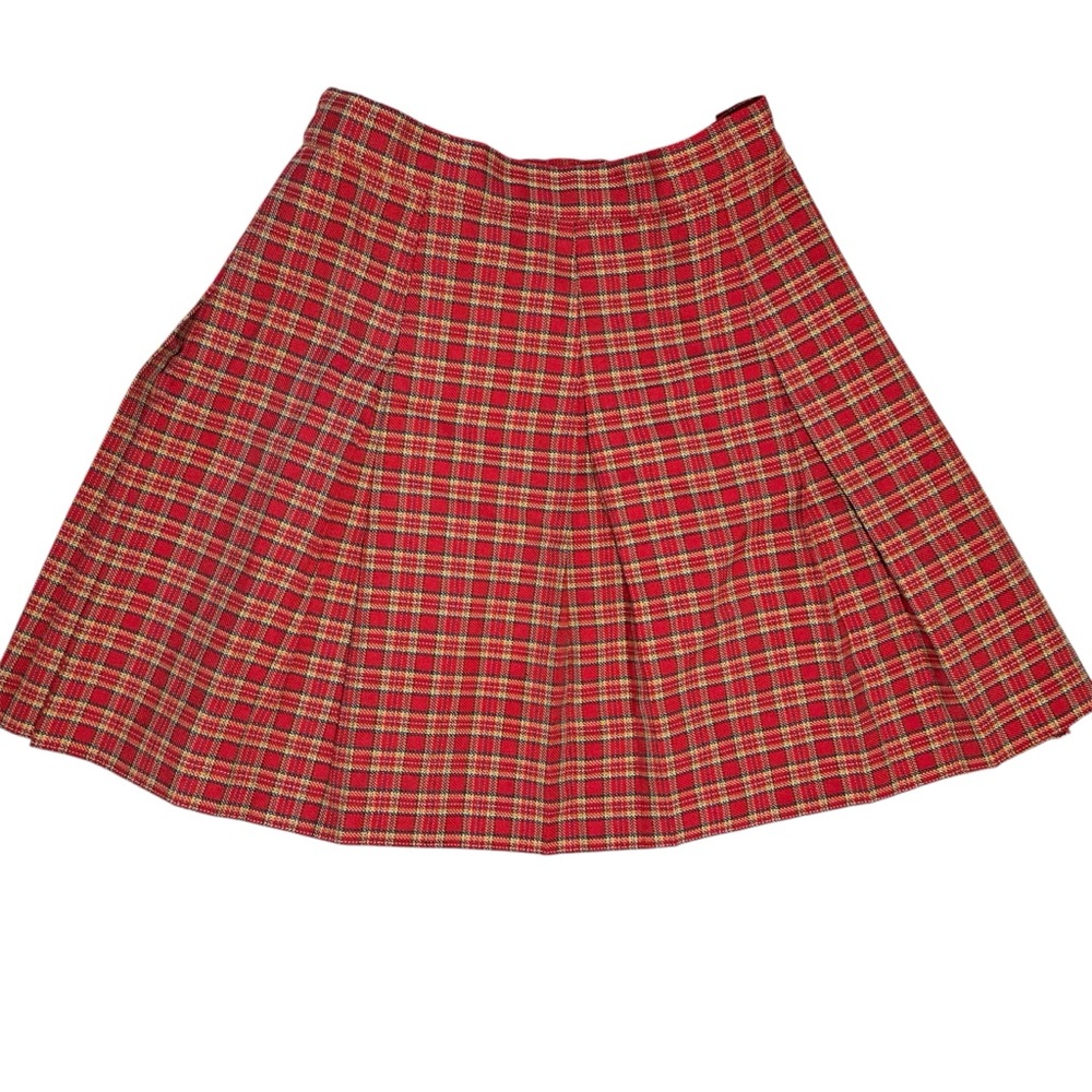 Vintage Tracy Evans Red Black Plaid Mini Skit Size Girls 10.5